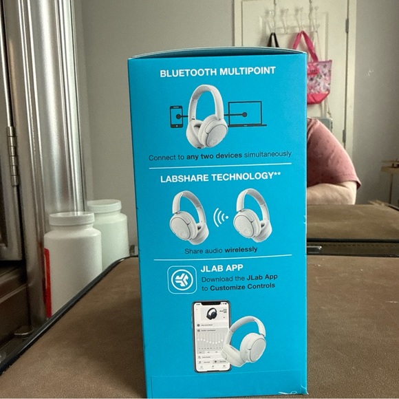 JLab JBuds Lux ANC Wireless Over-Ear Headphones - White - Picture 4 of 5
